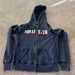 Hollister women’s size m navy blue zip hoodie